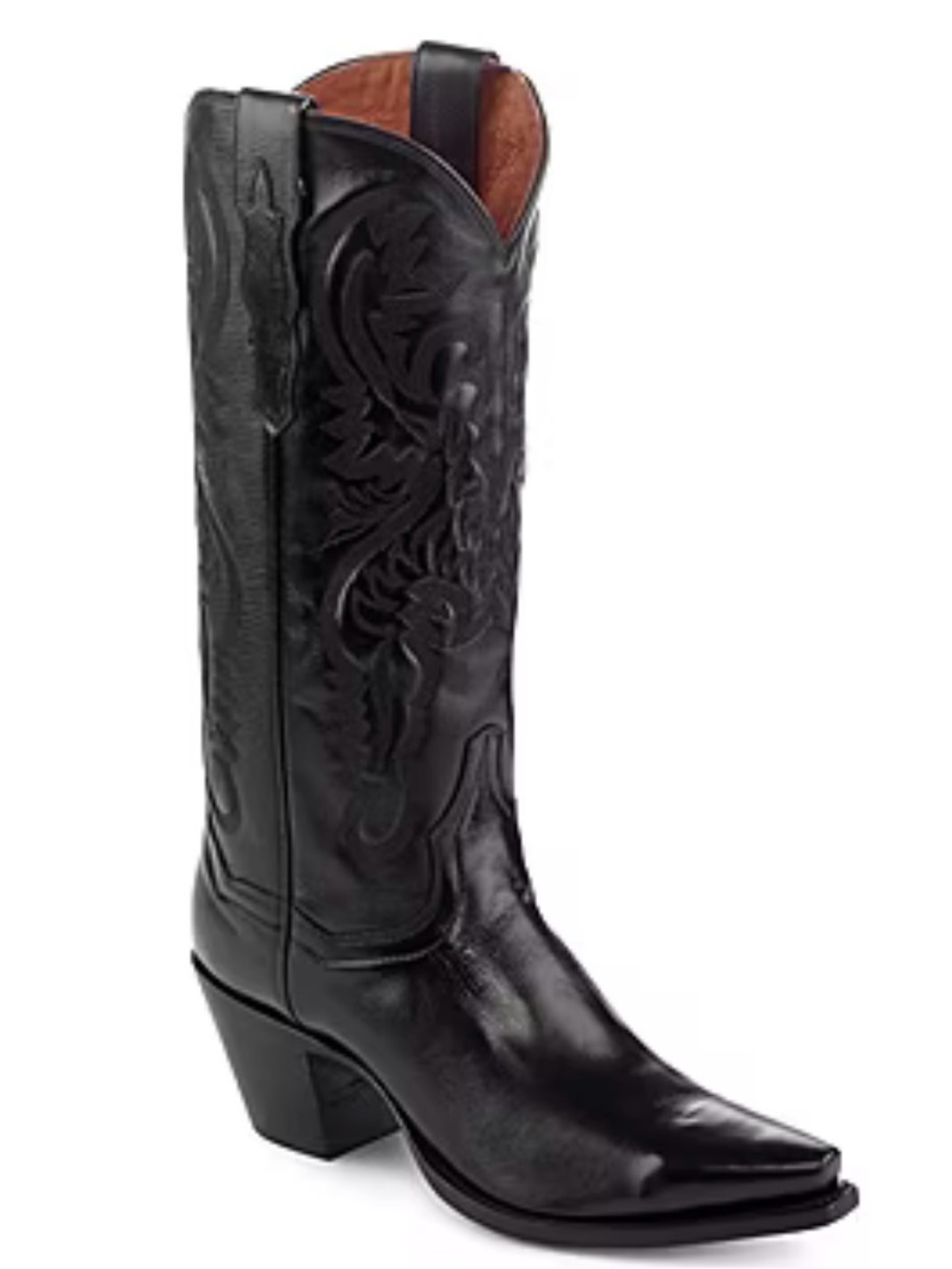 Dan Post Maria Black Embossed Western Heeled Cowboy Boot